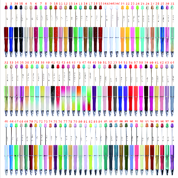 Beadeable Pens for DIY, Ballpoint pens for DIY. All colors