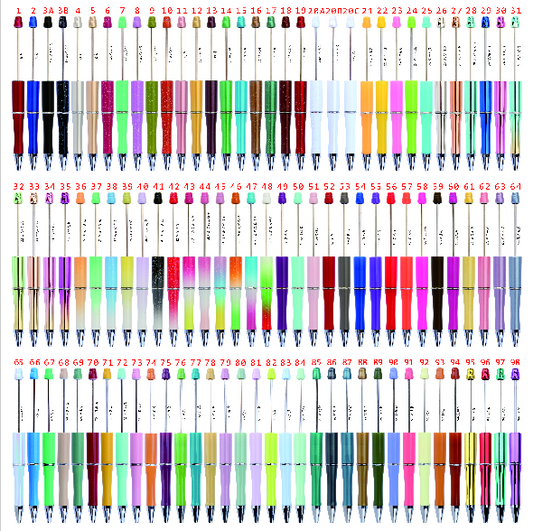 Beadeable Pens for DIY, Ballpoint pens for DIY. All colors